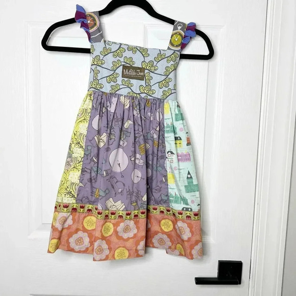 MATILDA JANE Girls Size 6 Character Counts Broadway Knot Dress Patchwork - Picture 3 of 12